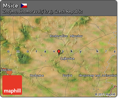 Satellite Map of Mšice