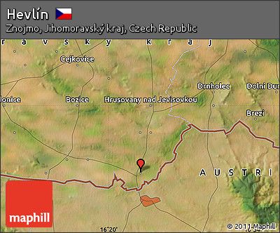 Satellite Map of Hevlín