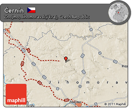 Shaded Relief Map of Černín