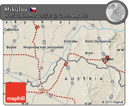 Shaded Relief Map of Mikulov