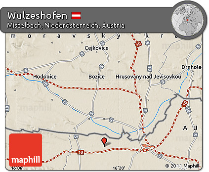 Shaded Relief Map of Wulzeshofen