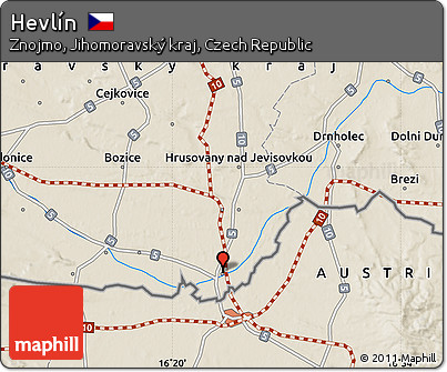 Shaded Relief Map of Hevlín