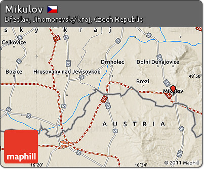 Shaded Relief Map of Mikulov
