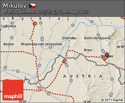 Shaded Relief Map of Mikulov