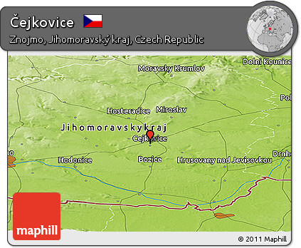 Physical Panoramic Map of Čejkovice