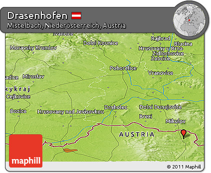 Physical Panoramic Map of Drasenhofen
