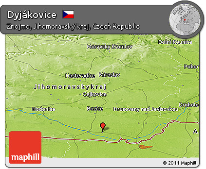 Physical Panoramic Map of Dyjákovice