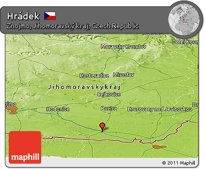 Physical Panoramic Map of Hrádek