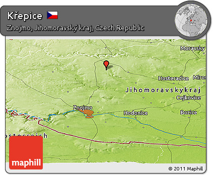 Physical Panoramic Map of Křepice
