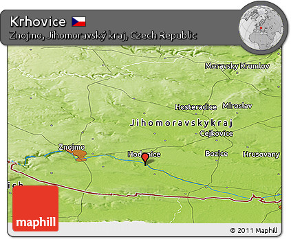 Physical Panoramic Map of Krhovice