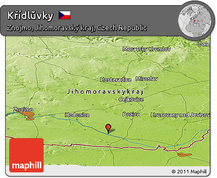 Physical Panoramic Map of Křídlŭvky