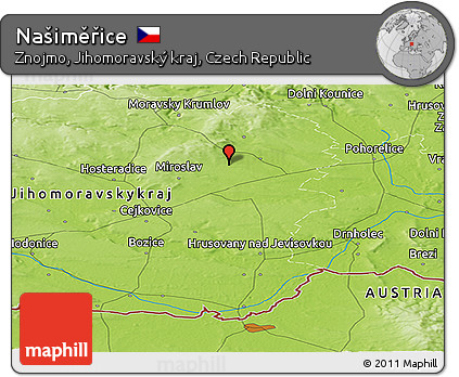 Physical Panoramic Map of Našiměřice