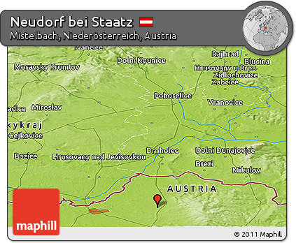Physical Panoramic Map of Neudorf Bei Staatz
