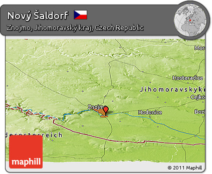Physical Panoramic Map of Nový Šaldorf