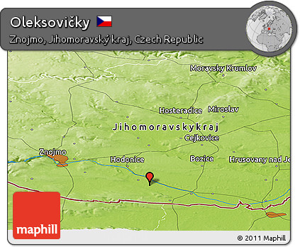 Physical Panoramic Map of Oleksovičky