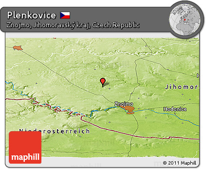 Physical Panoramic Map of Plenkovice
