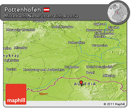 Physical Panoramic Map of Pottenhofen