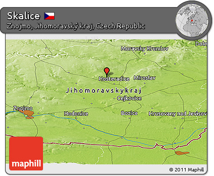 Physical Panoramic Map of Skalice