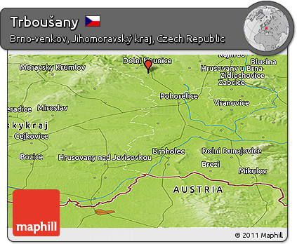 Physical Panoramic Map of Trboušany