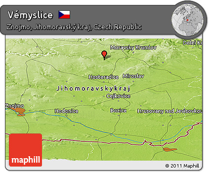 Physical Panoramic Map of Vémyslice