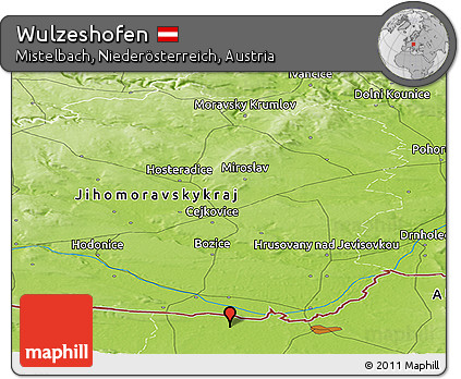 Physical Panoramic Map of Wulzeshofen
