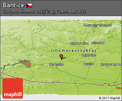 Physical Panoramic Map of Bantice