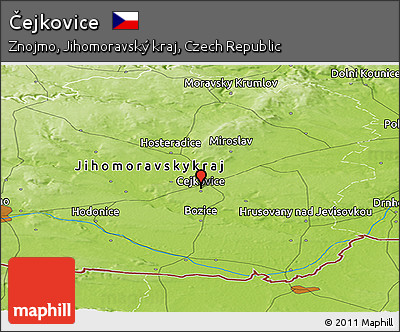 Physical Panoramic Map of Čejkovice