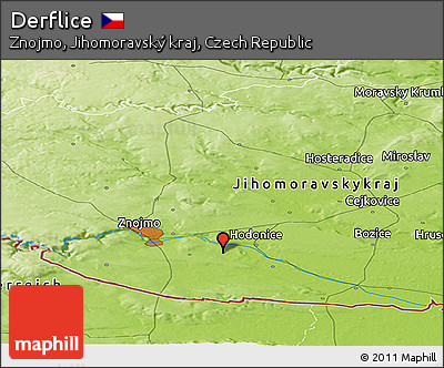 Physical Panoramic Map of Derflice