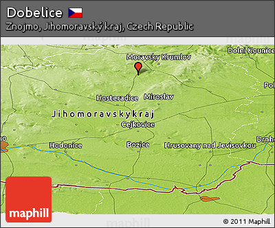 Physical Panoramic Map of Dobelice