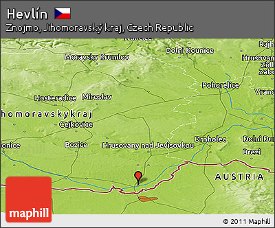 Physical Panoramic Map of Hevlín