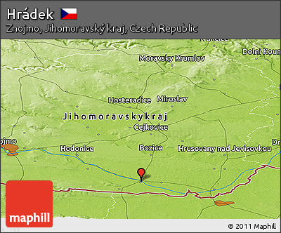 Physical Panoramic Map of Hrádek
