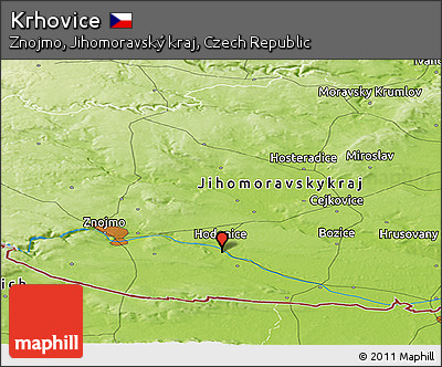 Physical Panoramic Map of Krhovice