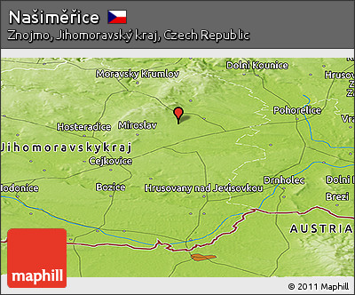 Physical Panoramic Map of Našiměřice