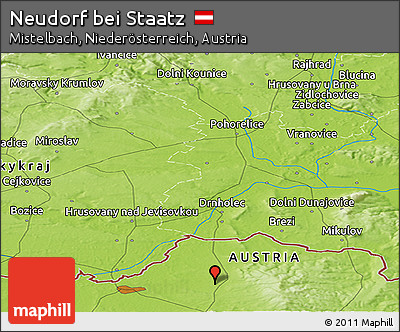 Physical Panoramic Map of Neudorf Bei Staatz