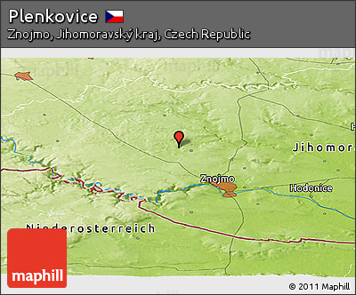 Physical Panoramic Map of Plenkovice