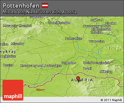 Physical Panoramic Map of Pottenhofen