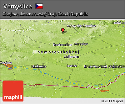 Physical Panoramic Map of Vémyslice