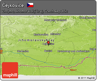 Physical Panoramic Map of Čejkovice