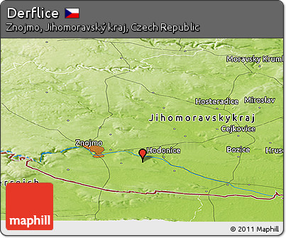 Physical Panoramic Map of Derflice
