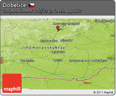 Physical Panoramic Map of Dobelice