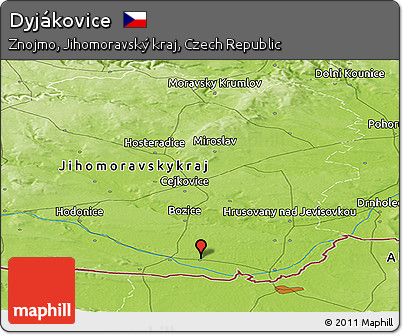 Physical Panoramic Map of Dyjákovice