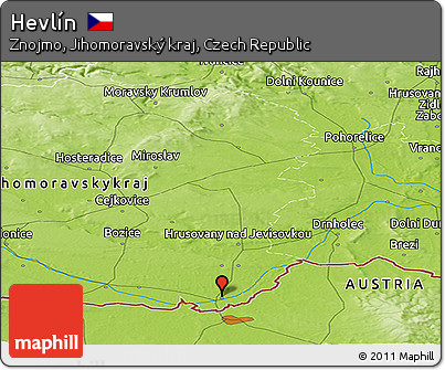 Physical Panoramic Map of Hevlín