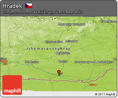 Physical Panoramic Map of Hrádek
