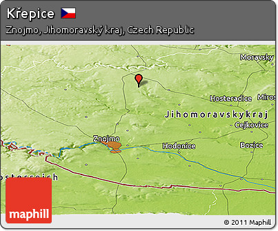 Physical Panoramic Map of Křepice