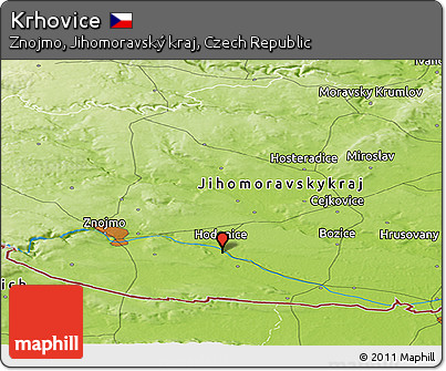 Physical Panoramic Map of Krhovice