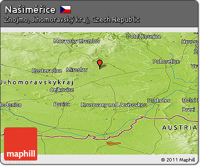 Physical Panoramic Map of Našiměřice