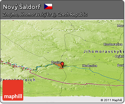 Physical Panoramic Map of Nový Šaldorf