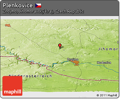 Physical Panoramic Map of Plenkovice
