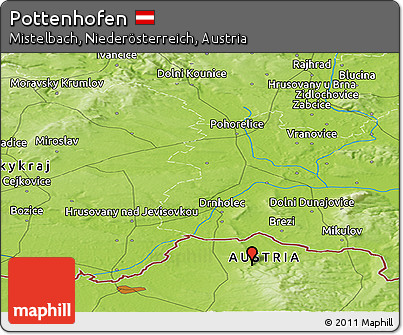 Physical Panoramic Map of Pottenhofen