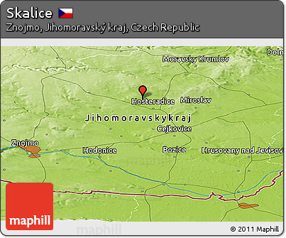 Physical Panoramic Map of Skalice